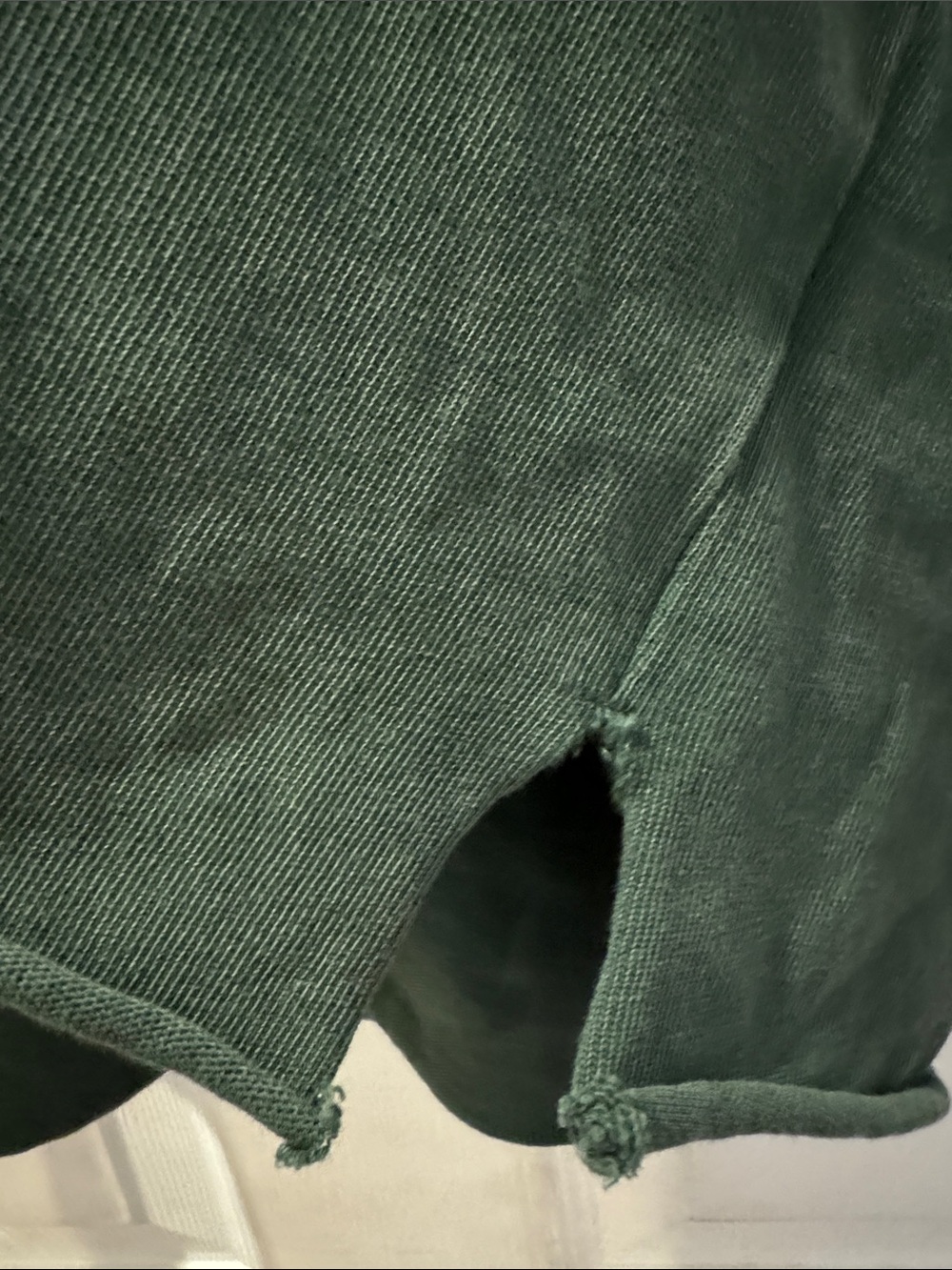 AERIE Forest Green Lace-Up V-Neck Hoodie Sweater - Picture 5 of 6